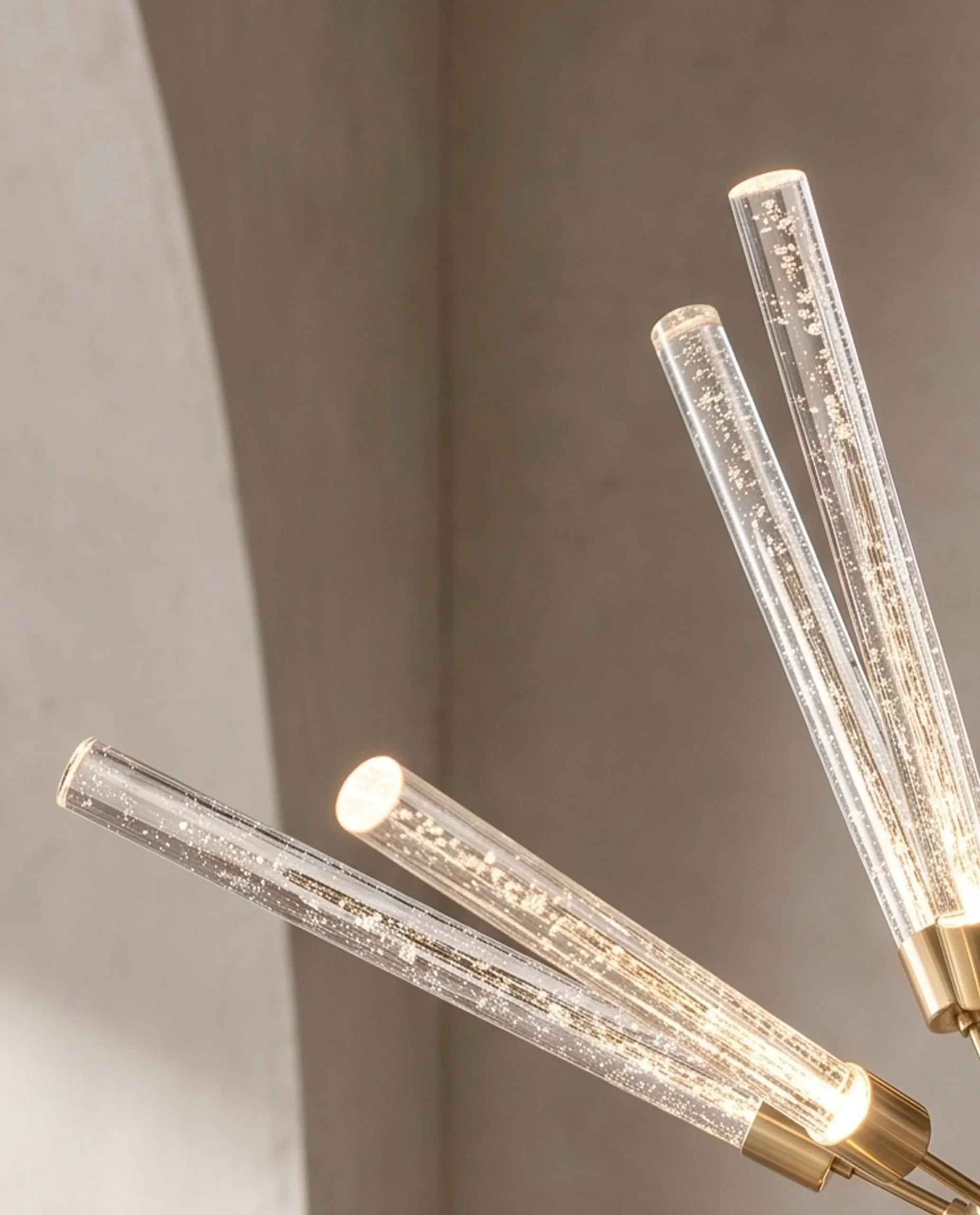 Cristiana chandelier crystal tube close-up detail