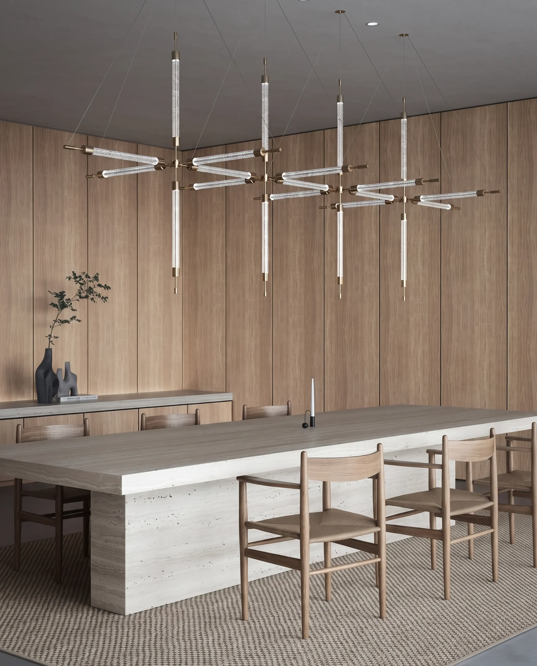 Cristiana chandelier installed in luxury dining room