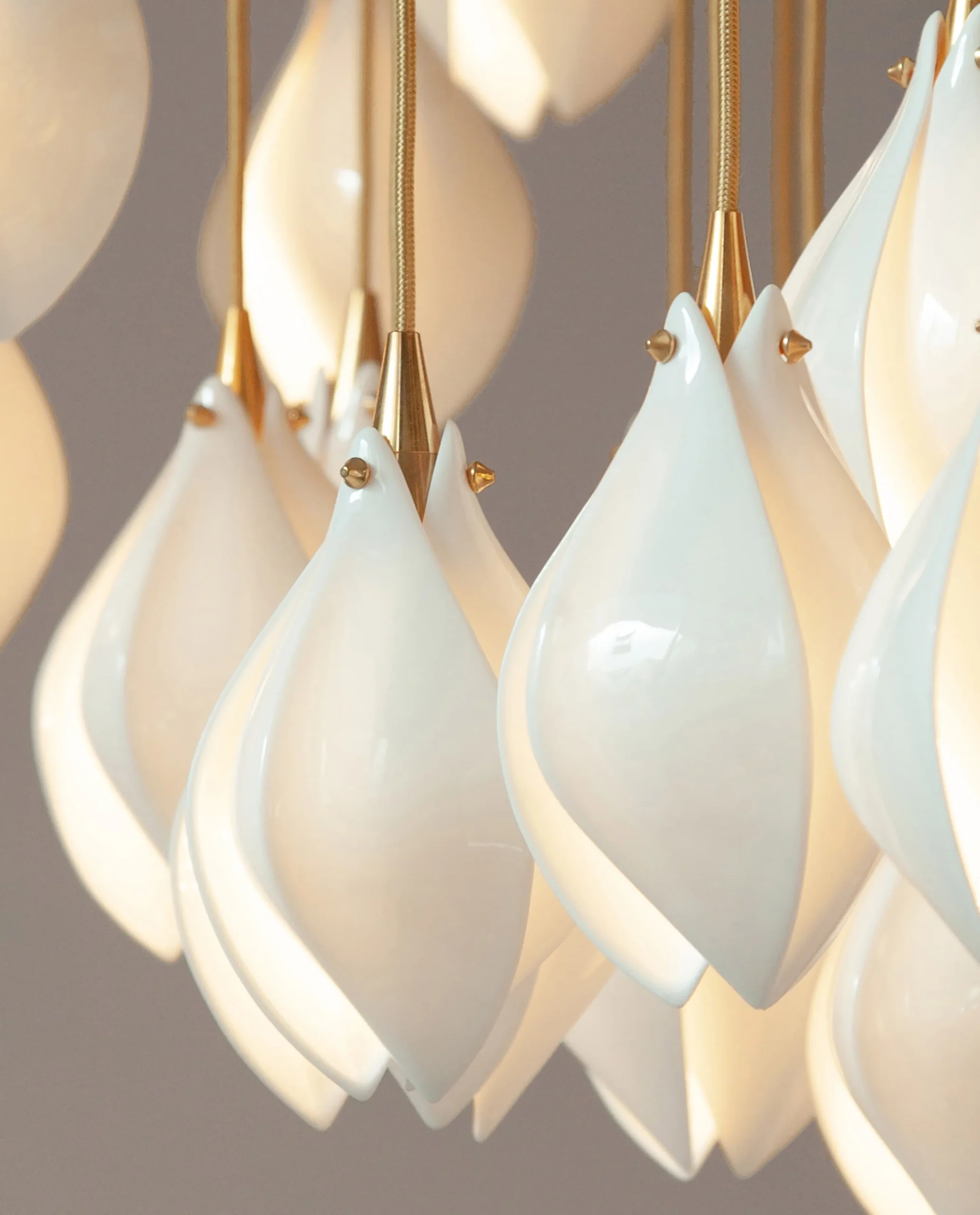 Fia chandelier handblown glass close-up Bloom Lighting