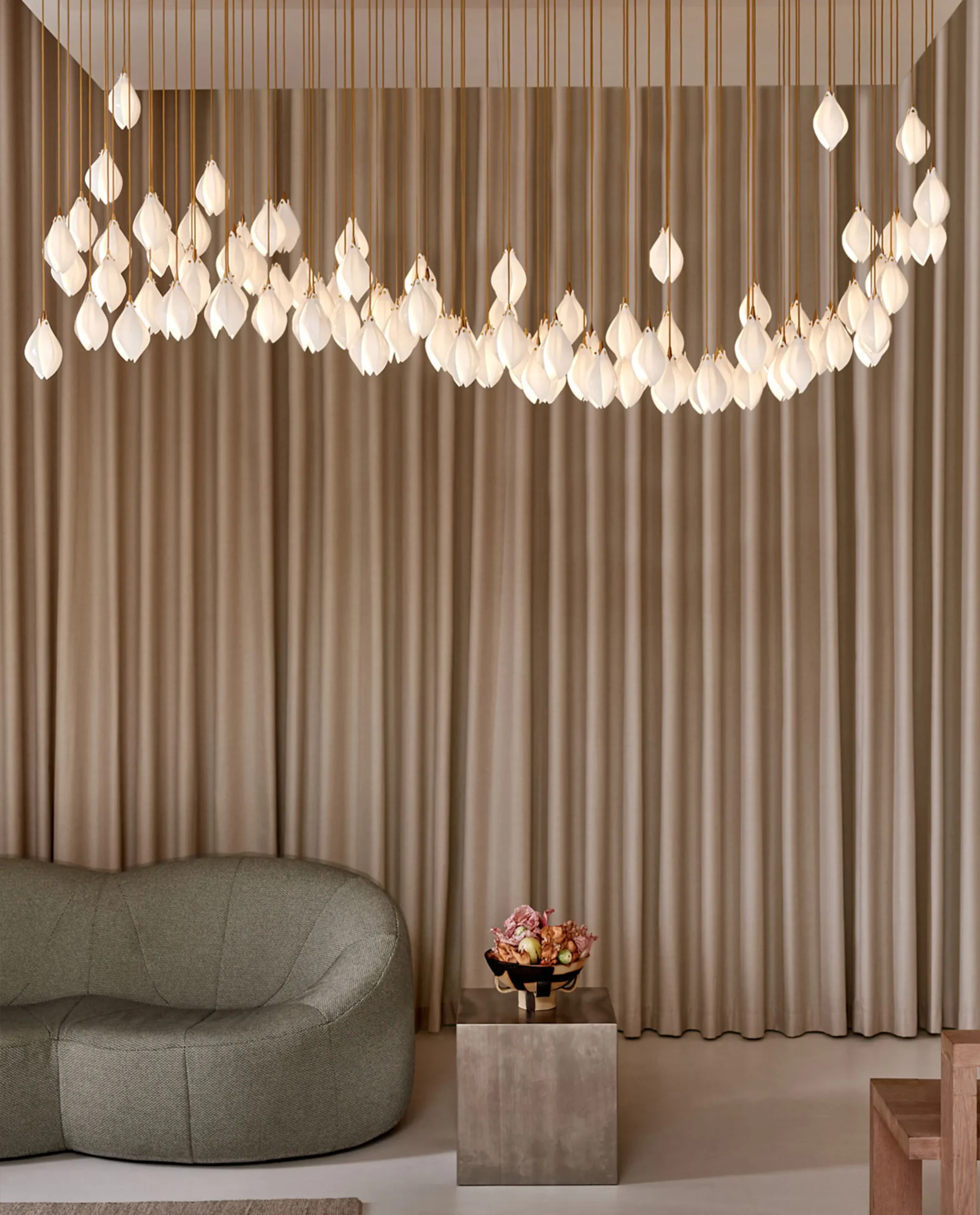 Fia chandelier blanket composition in luxury hospitality interior