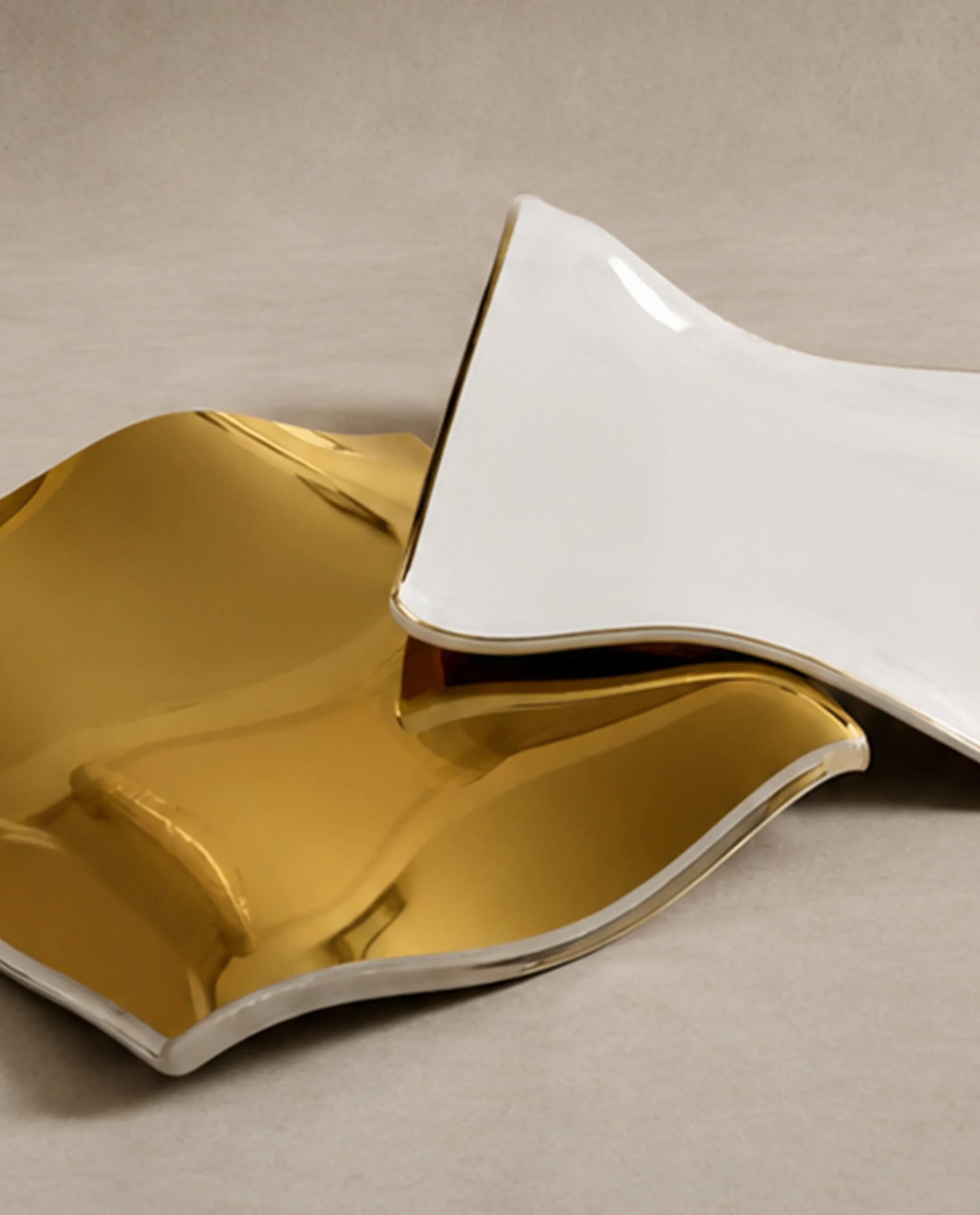 Fiorella chandelier gold and white glass element detail