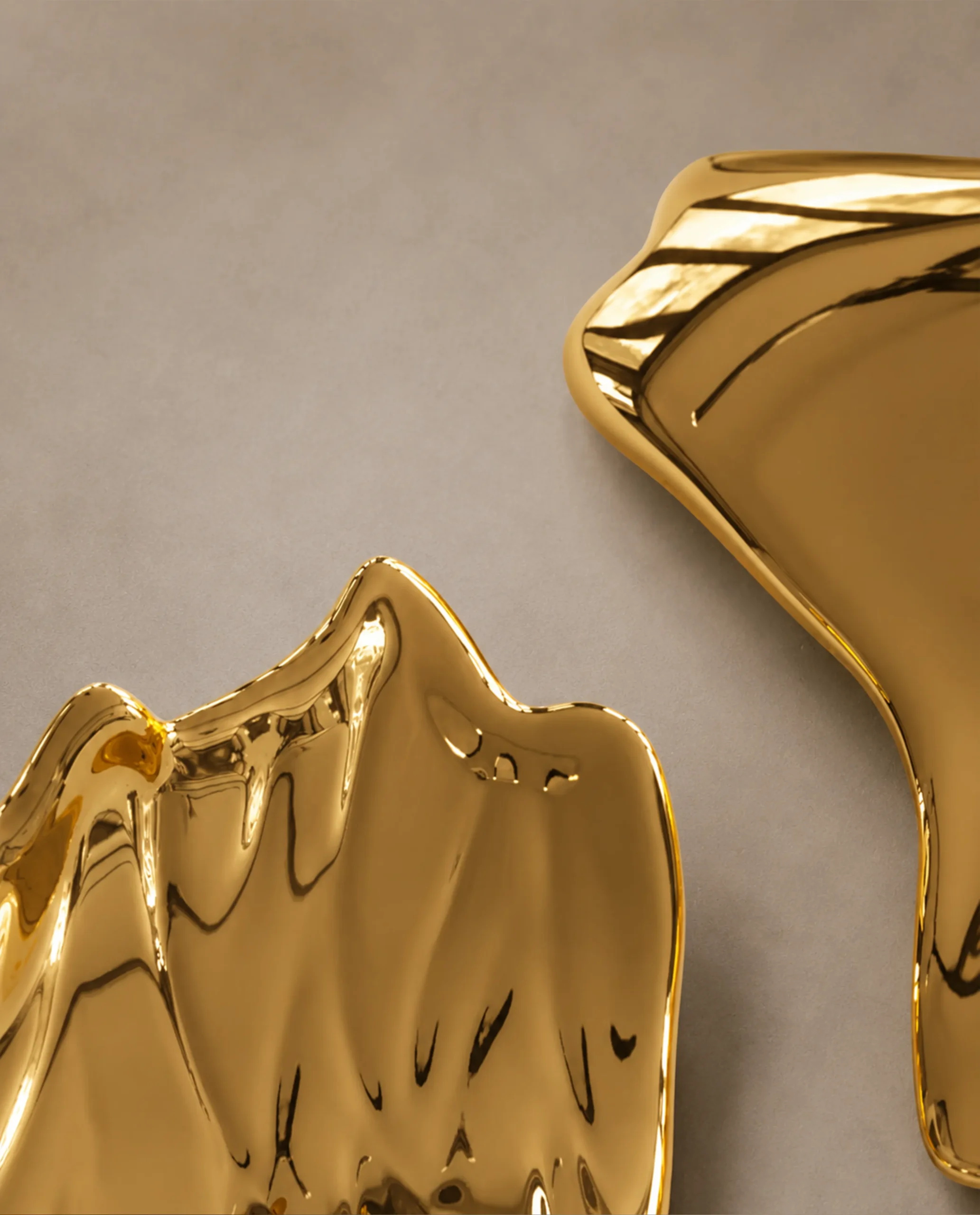 Irene chandelier gold leaf close-up detail