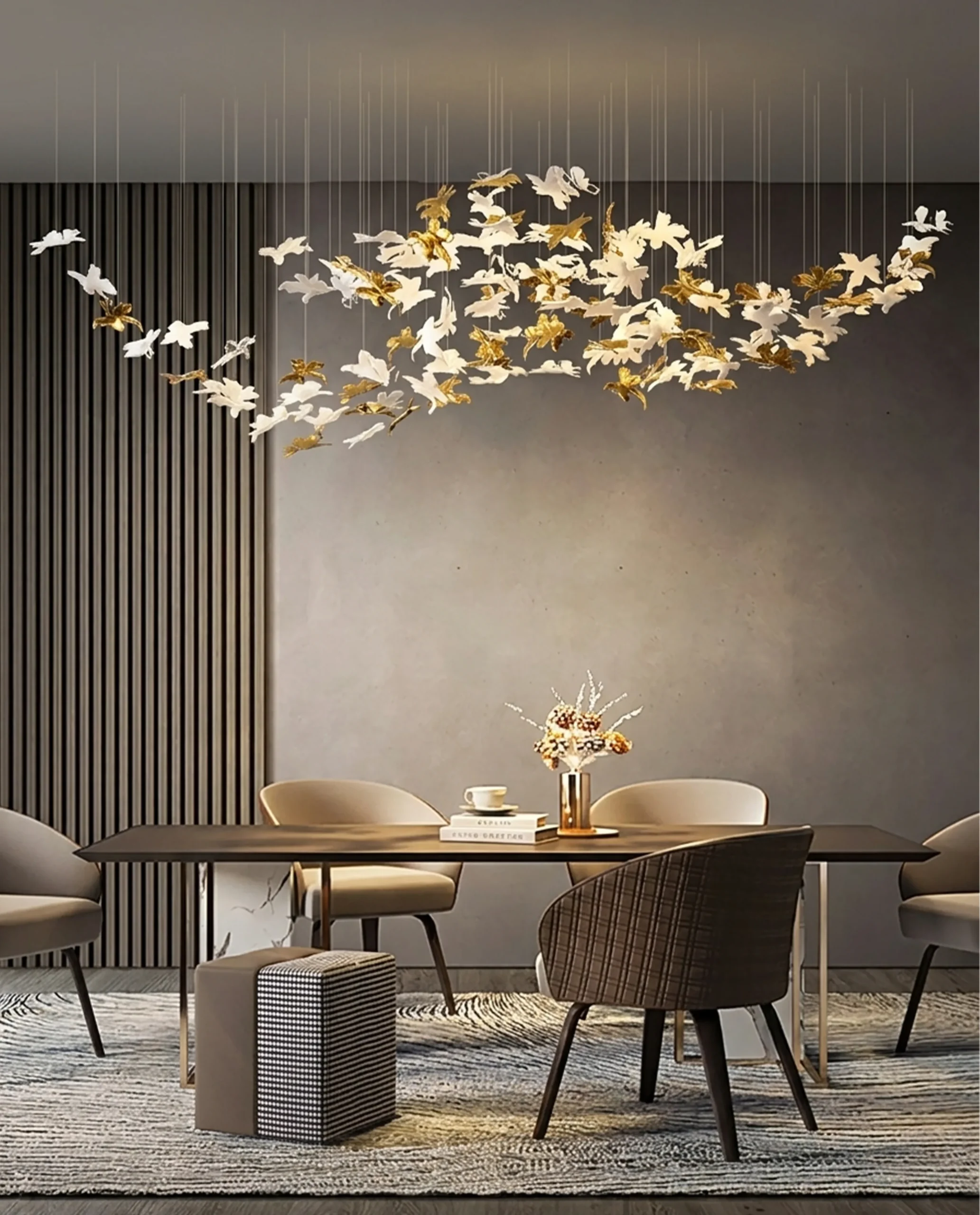 Lianna chandelier installed in luxury dining room