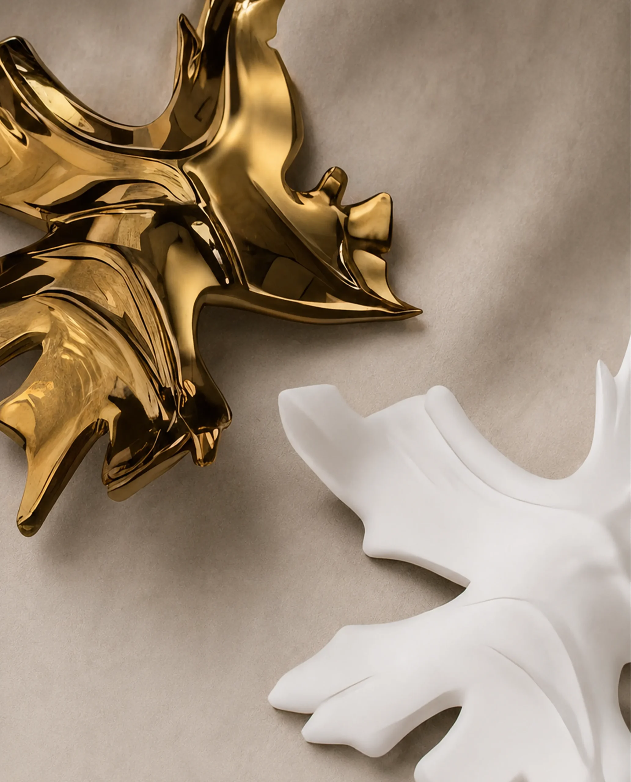Lianna chandelier gold and white crystal leaf detail