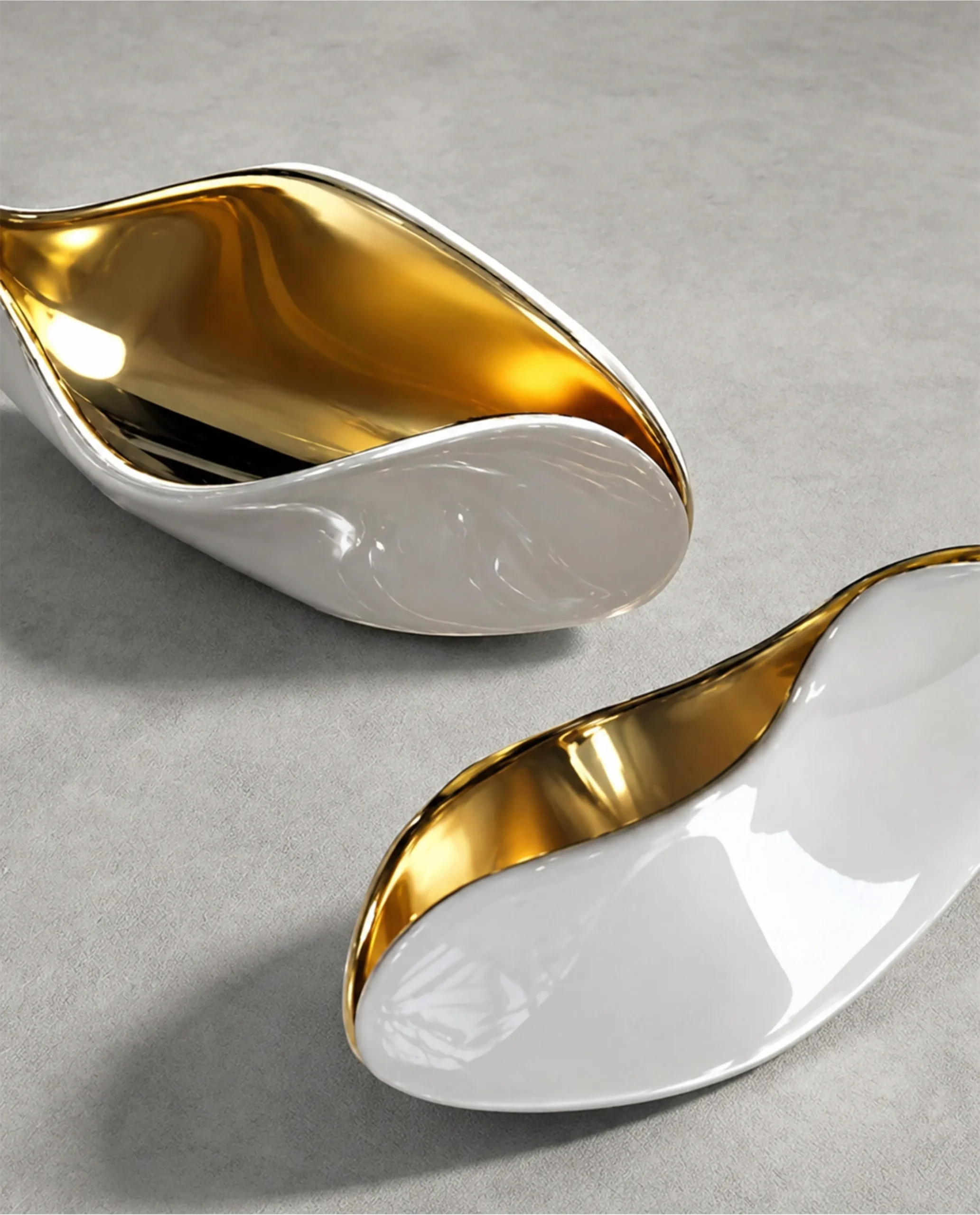 Ornella chandelier white and gold petal element detail