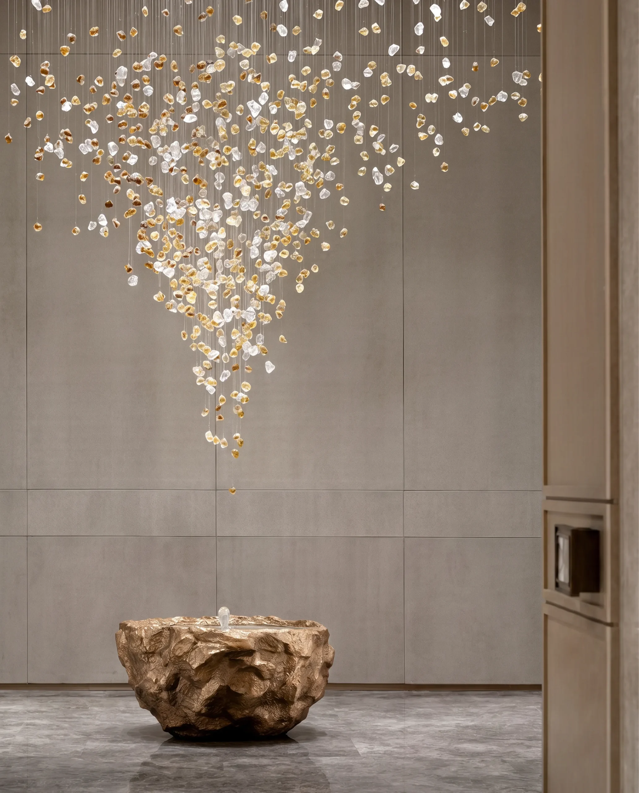 Pierre chandelier crystal suspension in luxury interior