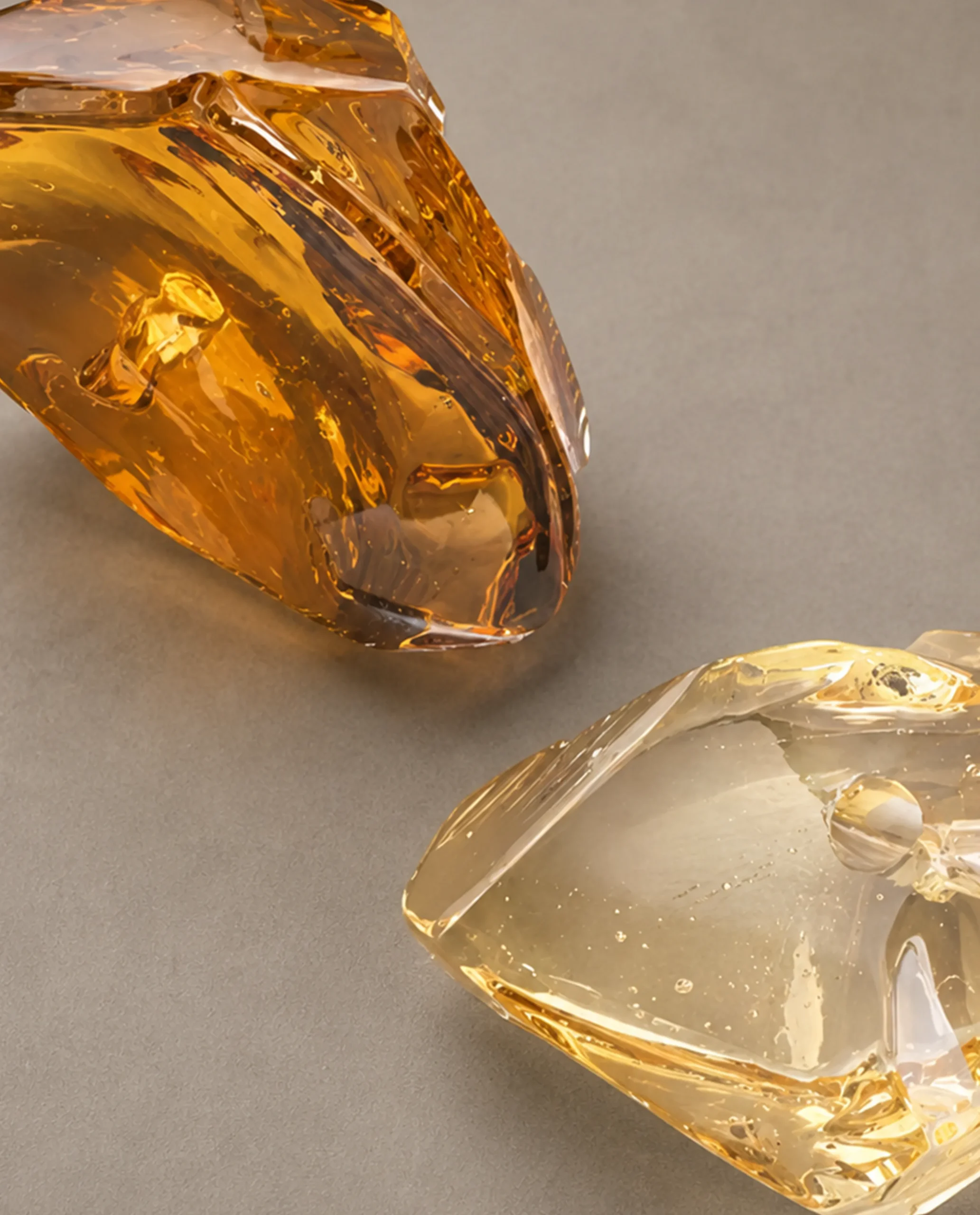 Pierre chandelier amber crystal close-up detail
