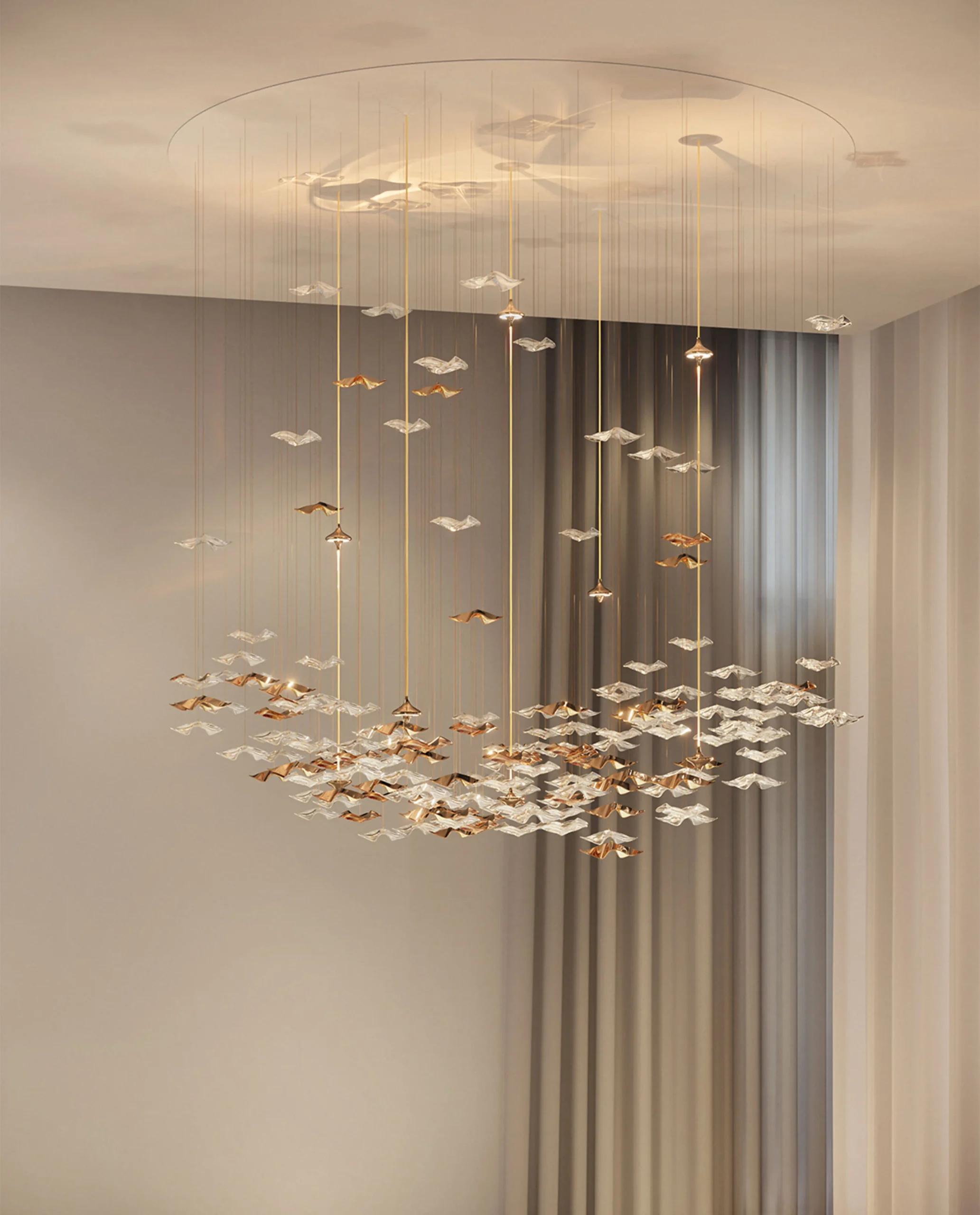 Sandhills cascading wave composition in luxury interior