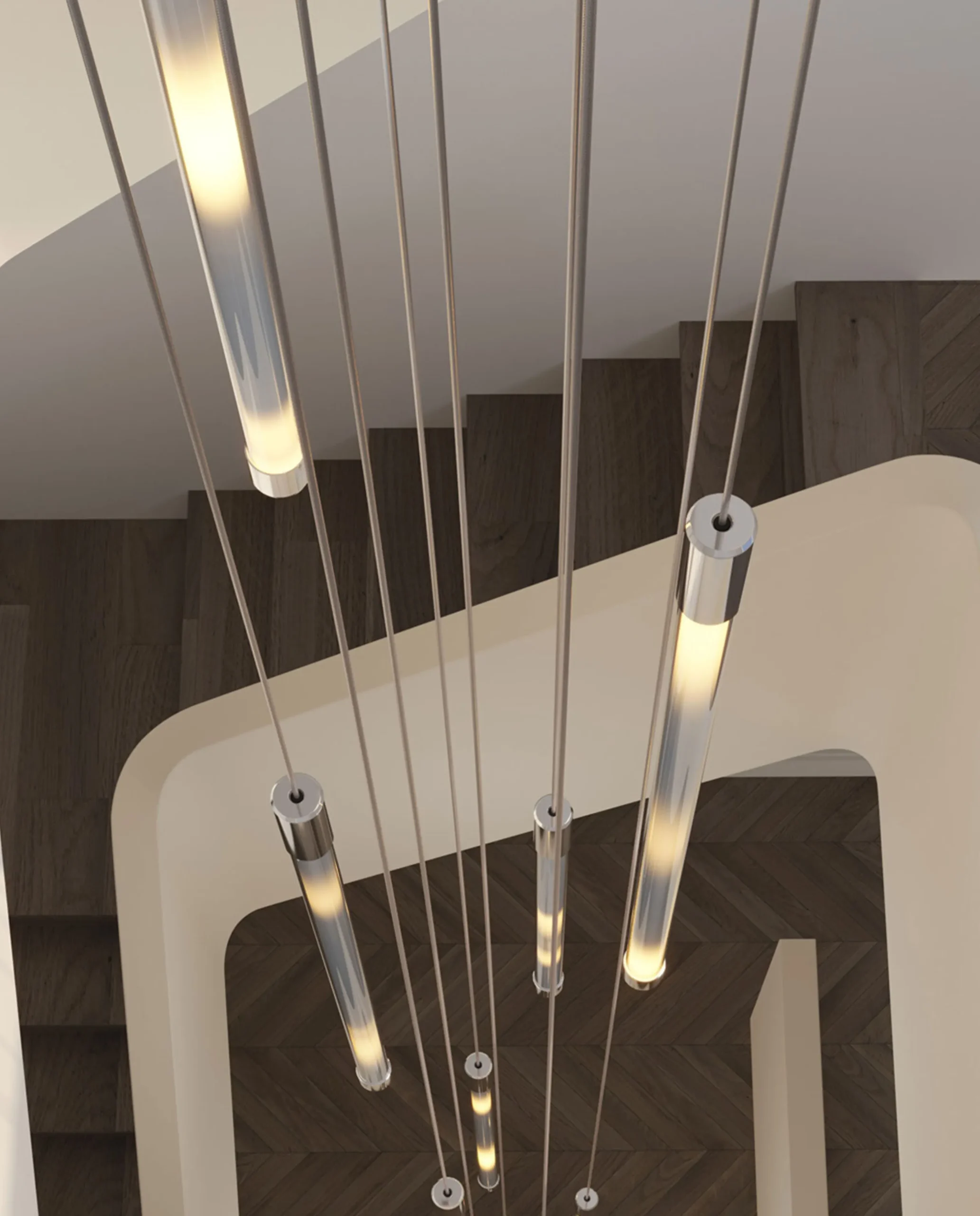 Yarden chandelier crystal and gold tube suspension
