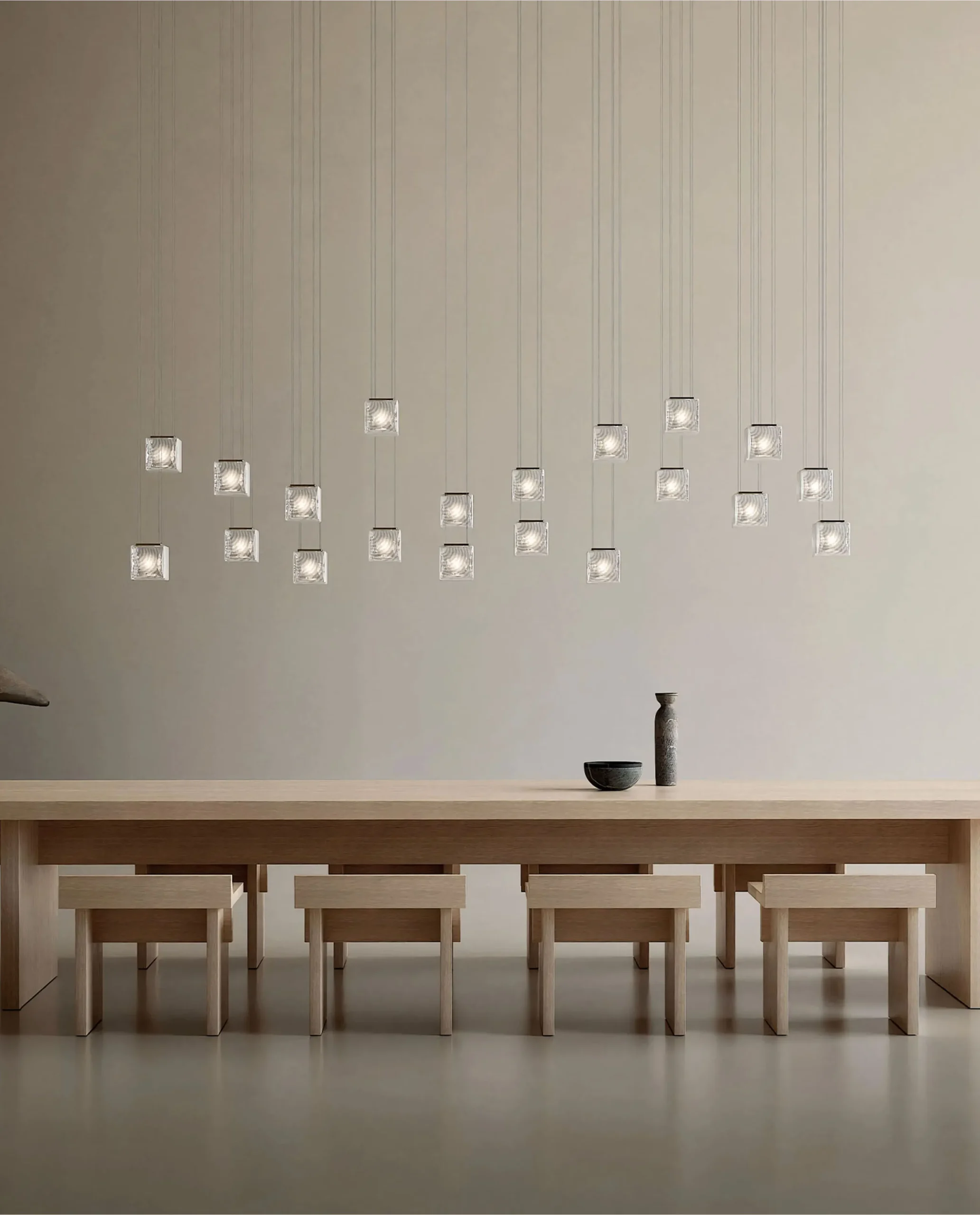 Zelda chandelier installed in luxury dining room